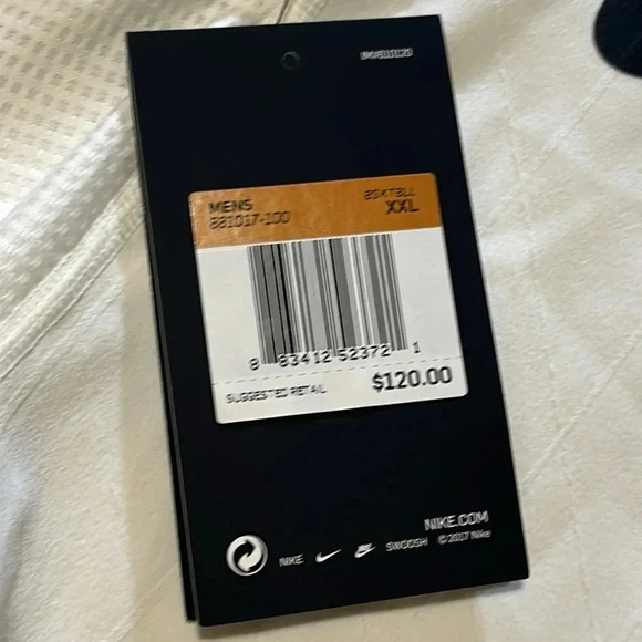 NWT NIKE MEN NBA COMPRESSION PANTS WHITE TARGETED PERFORMANCE 2XL MESH CROTCH - Picture 7 of 12